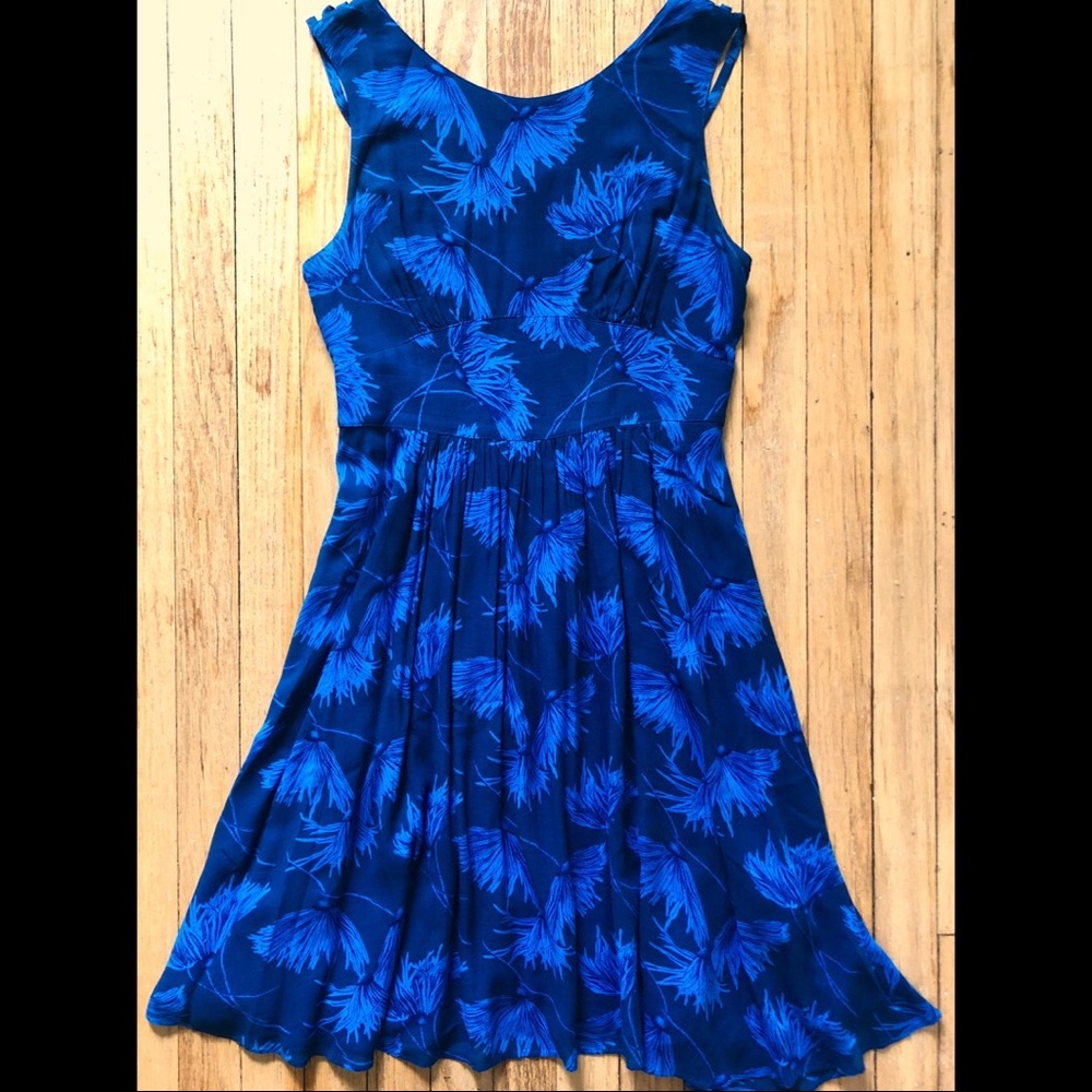 Maple for Anthropologie Blue Dandelion Dress, sz 4
